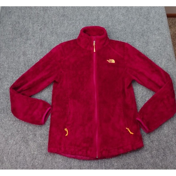 The North Face Jackets & Blazers - North Face Fleece Jacket Womens Small Pink Gold Logo High Pile Full Zip‎ Outdoor